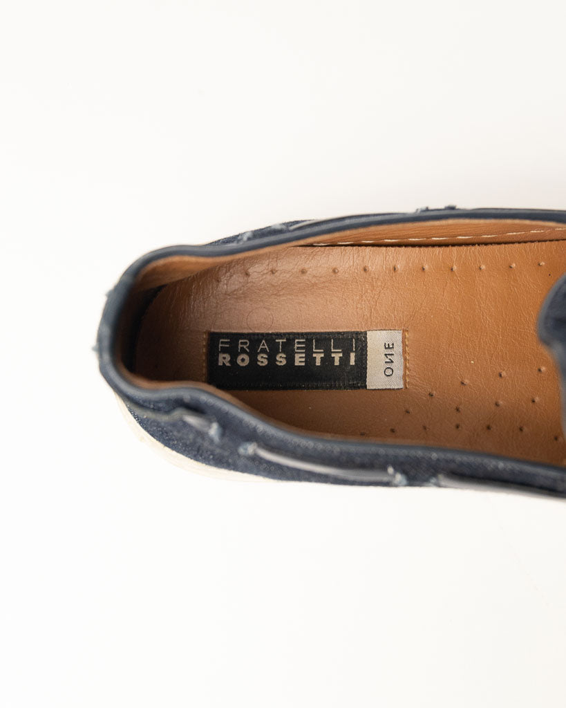 Fratelli Rossetti Blue Slip-On Shoes With Fringed Detail