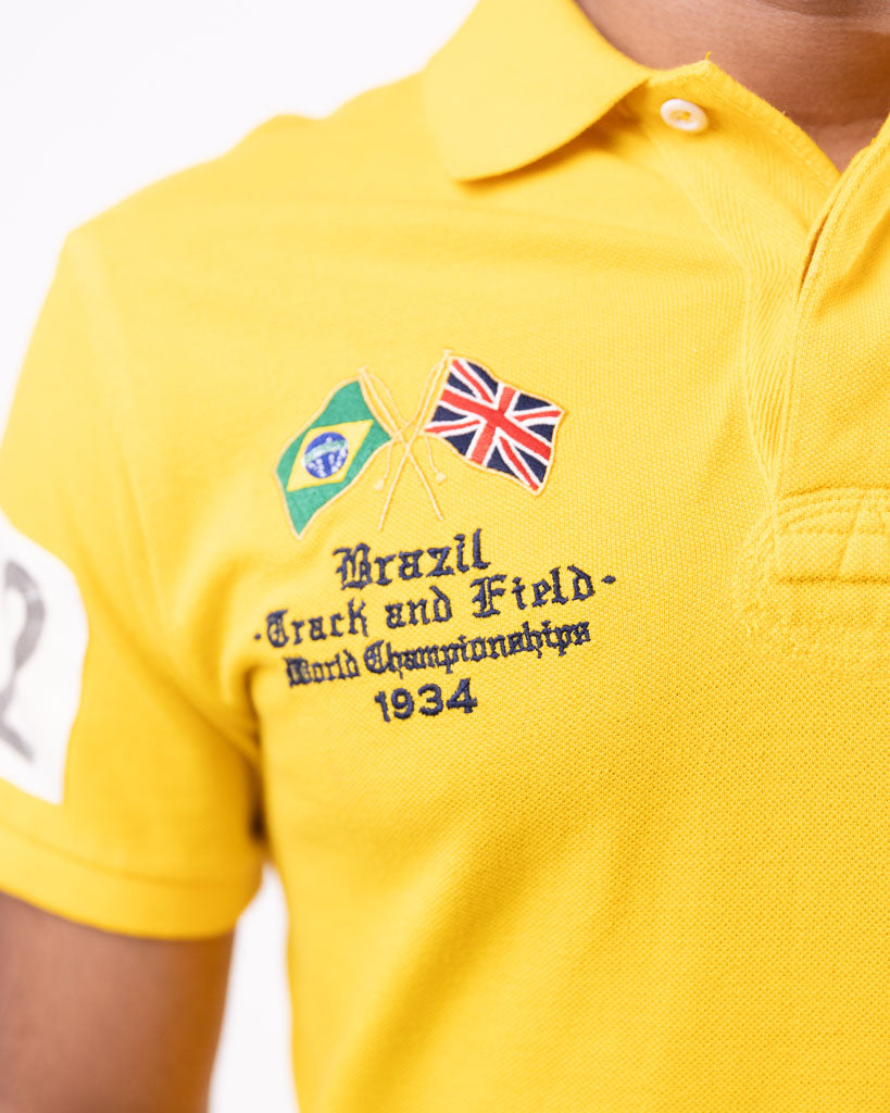 Ralph Lauren Track & Field Polo T-Shirt - Brazil Yellow