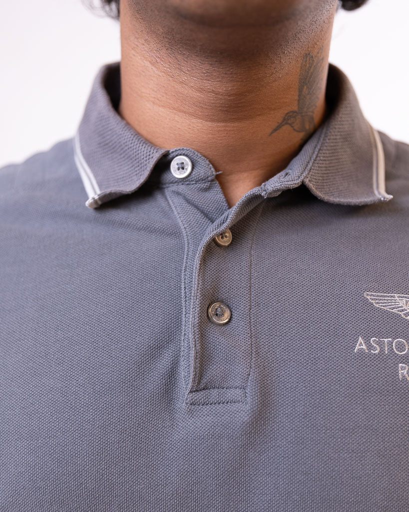 Hackett Aston Men's Martin Racing Polo T-Shirt - Grey