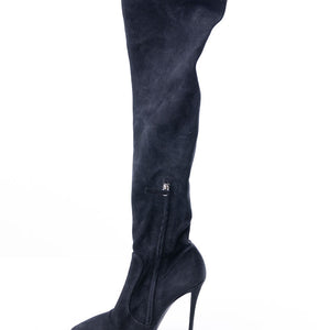 Giuseppe Zanotti Velvet Knee High Length Heeled Boots