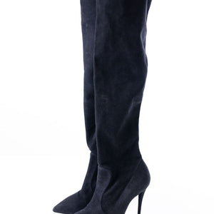 Giuseppe Zanotti Velvet Knee High Length Heeled Boots