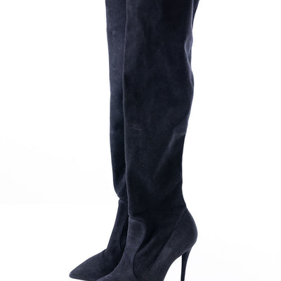 Giuseppe Zanotti Velvet Knee High Length Heeled Boots
