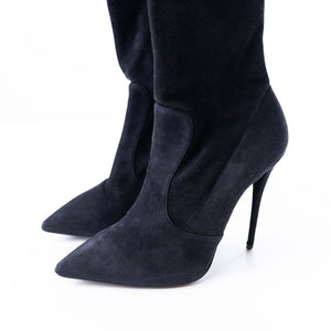 Giuseppe Zanotti Velvet Knee High Length Heeled Boots