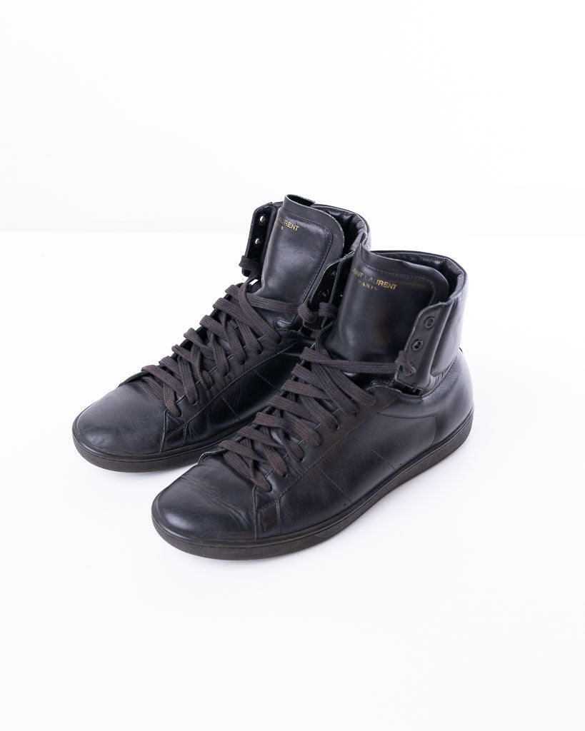 Yves Saint Laurent Sl01H Leather High Top Sneakers