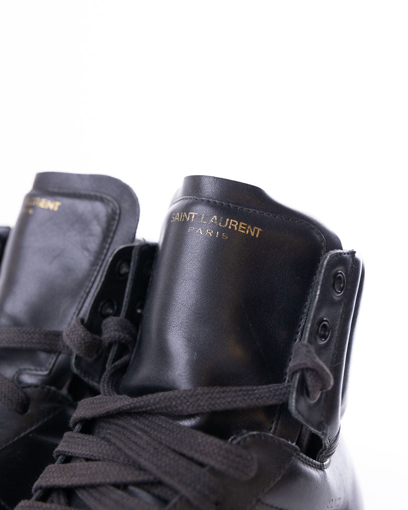 Yves Saint Laurent Sl01H Leather High Top Sneakers