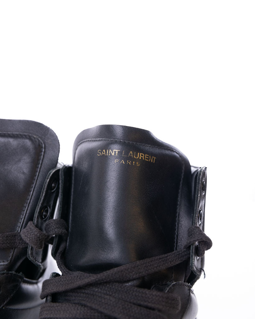 Yves Saint Laurent Sl01H Leather High Top Sneakers