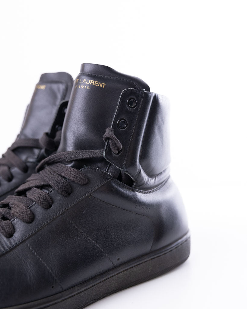 Yves Saint Laurent Sl01H Leather High Top Sneakers