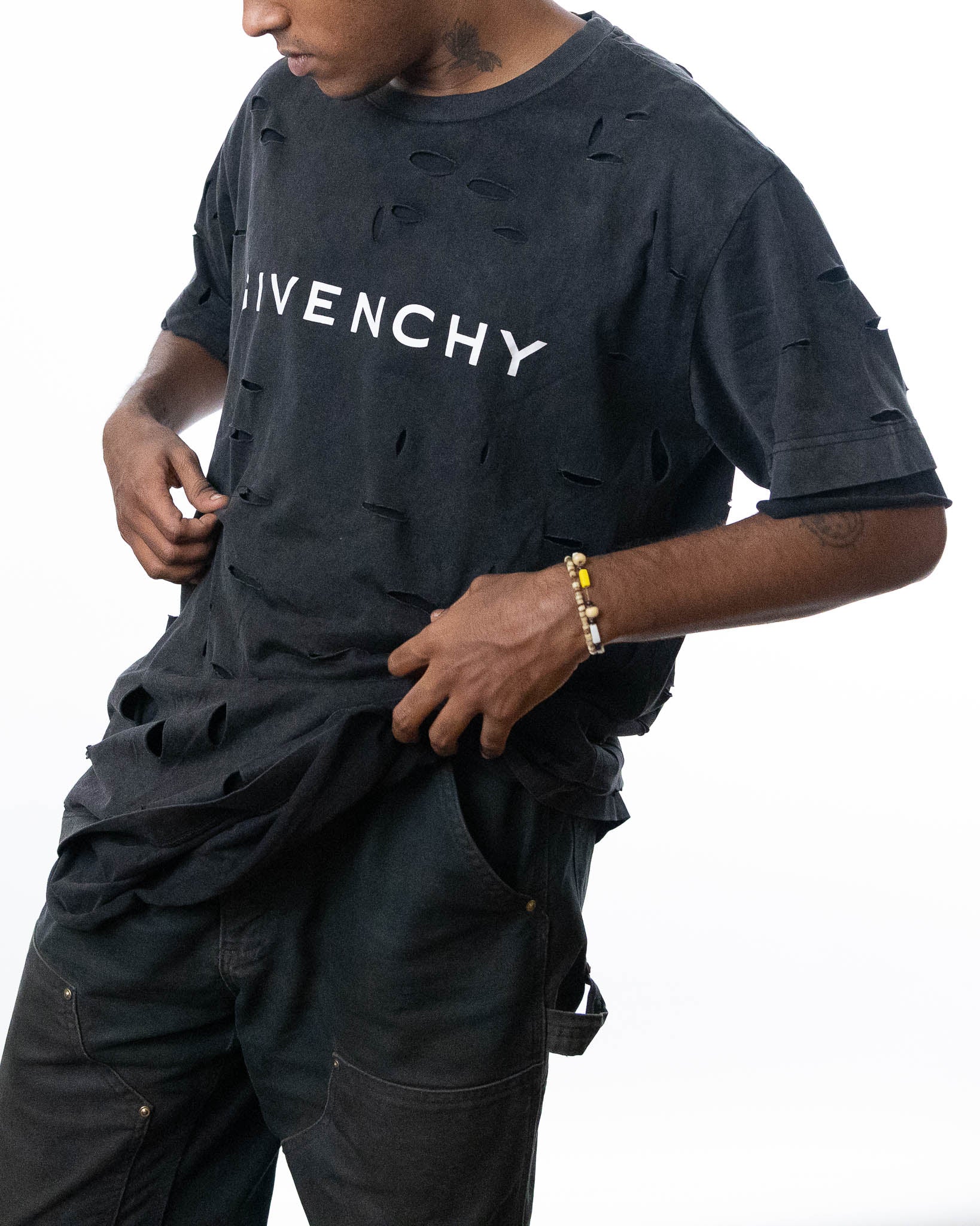 Givenchy Ripped Logo Print T-Shirt