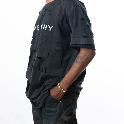 Givenchy Ripped Logo Print T-Shirt