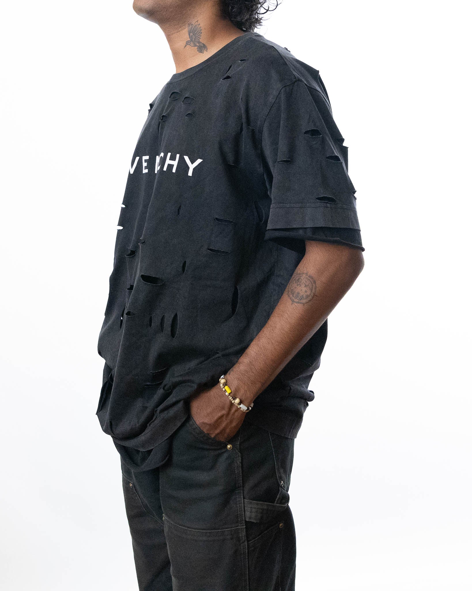 Givenchy Ripped Logo Print T-Shirt