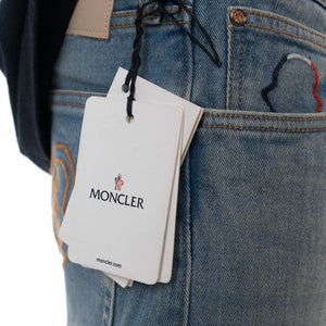 Moncler Denim Blue Bleached Jeans