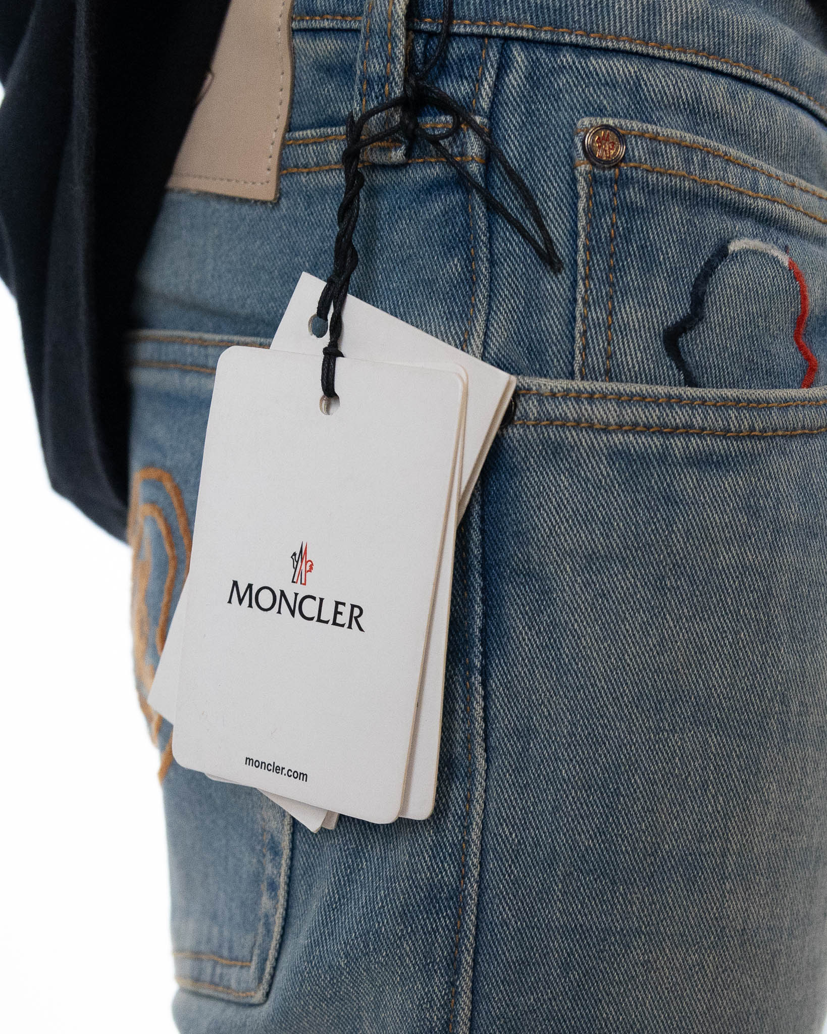 Moncler Denim Blue Bleached Jeans