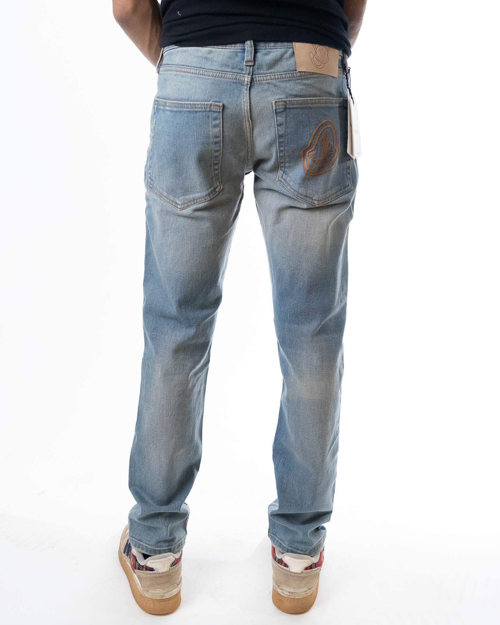 Moncler Denim Blue Bleached Jeans