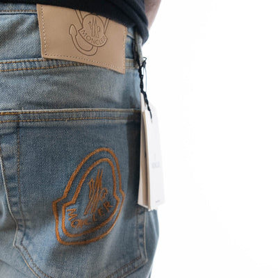 Moncler Denim Blue Bleached Jeans