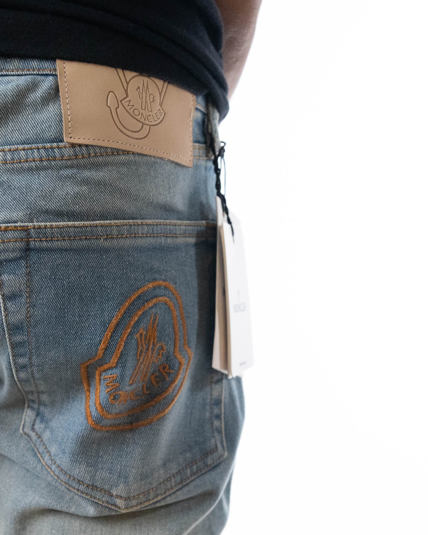 Moncler Denim Blue Bleached Jeans