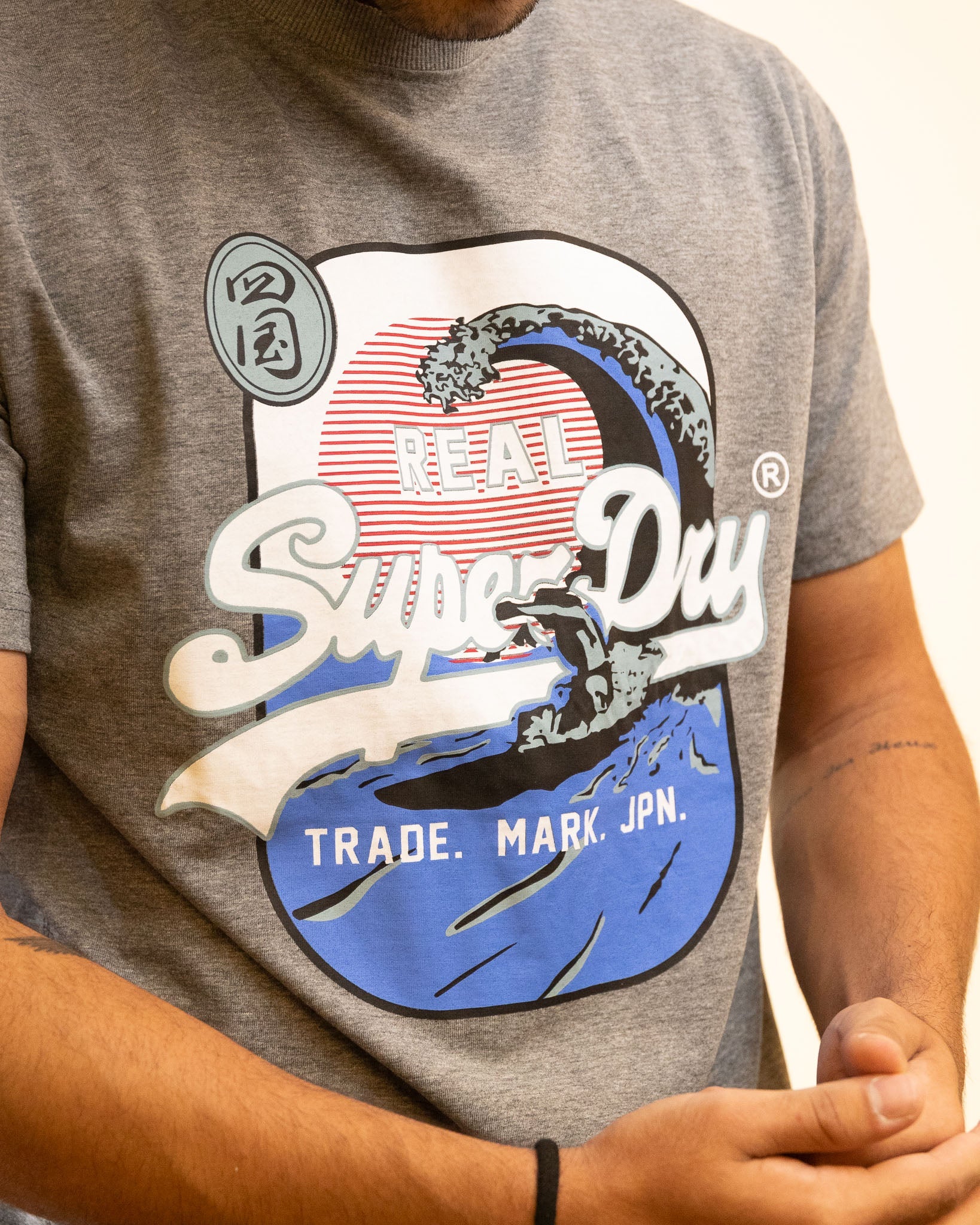 Superdry Organic Cotton Vintage Trade Mark Grey T-Shirt