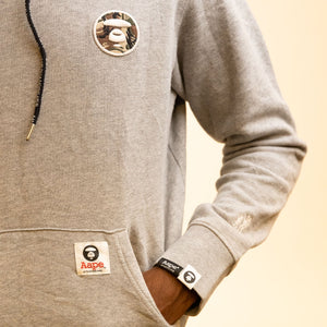 Aape By A Bathing Ape Logo-Patched Hoodie Grey