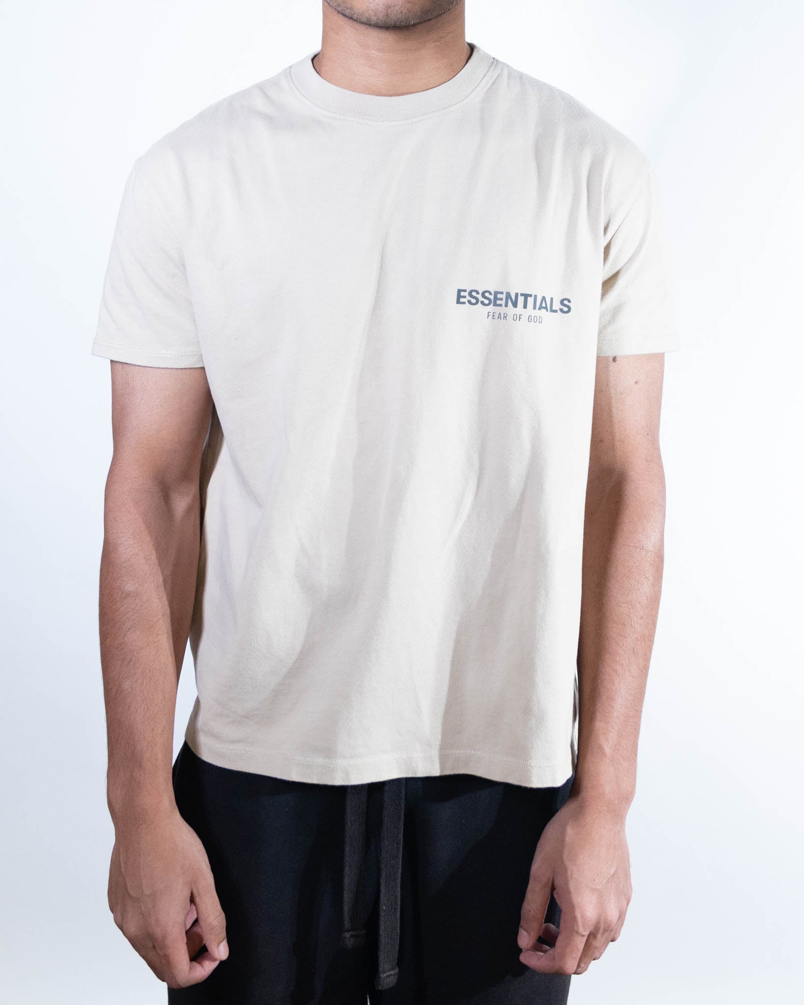 Essentials Reflective Chest Logo T-Shirt - Tan