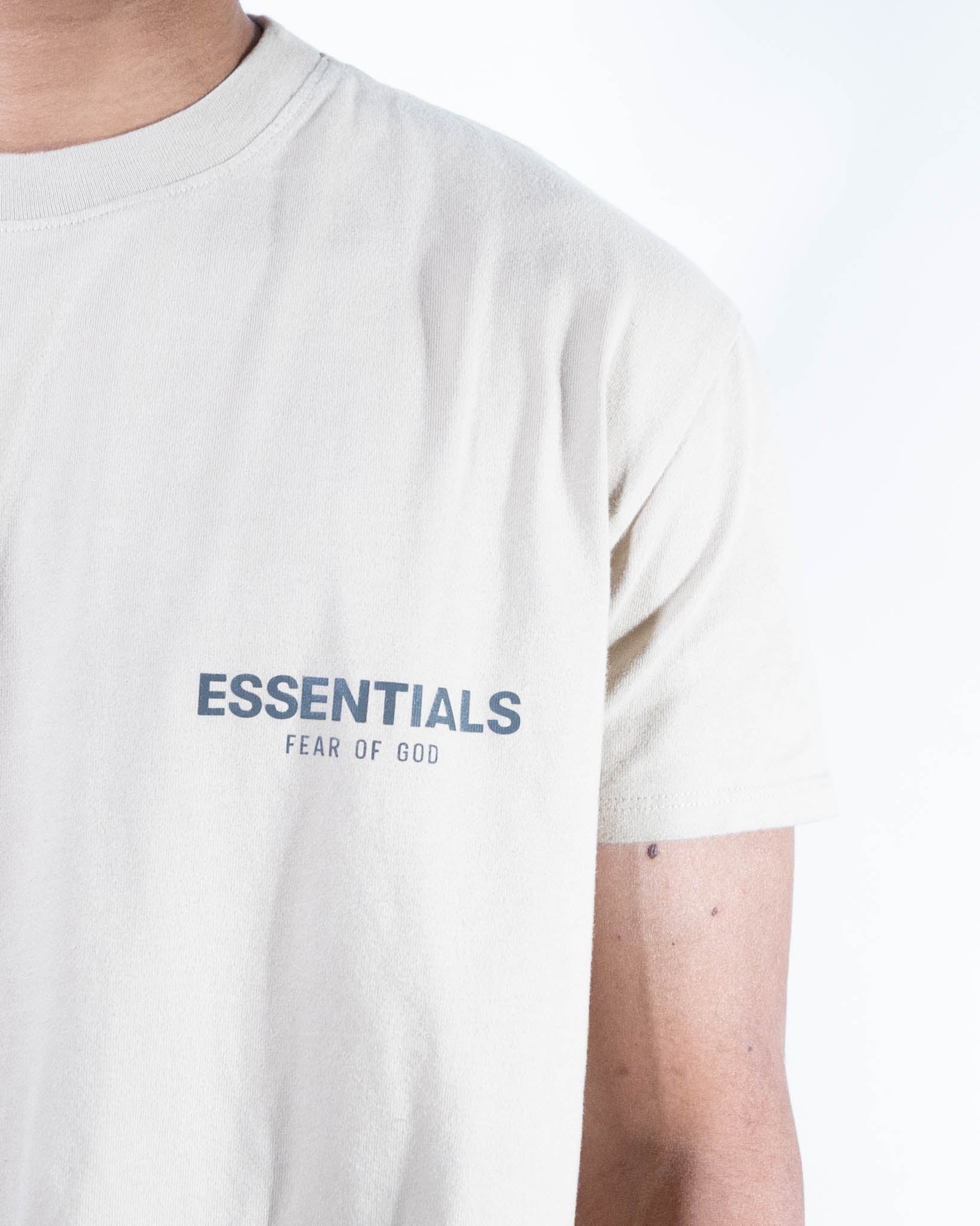 Essentials Reflective Chest Logo T-Shirt - Tan