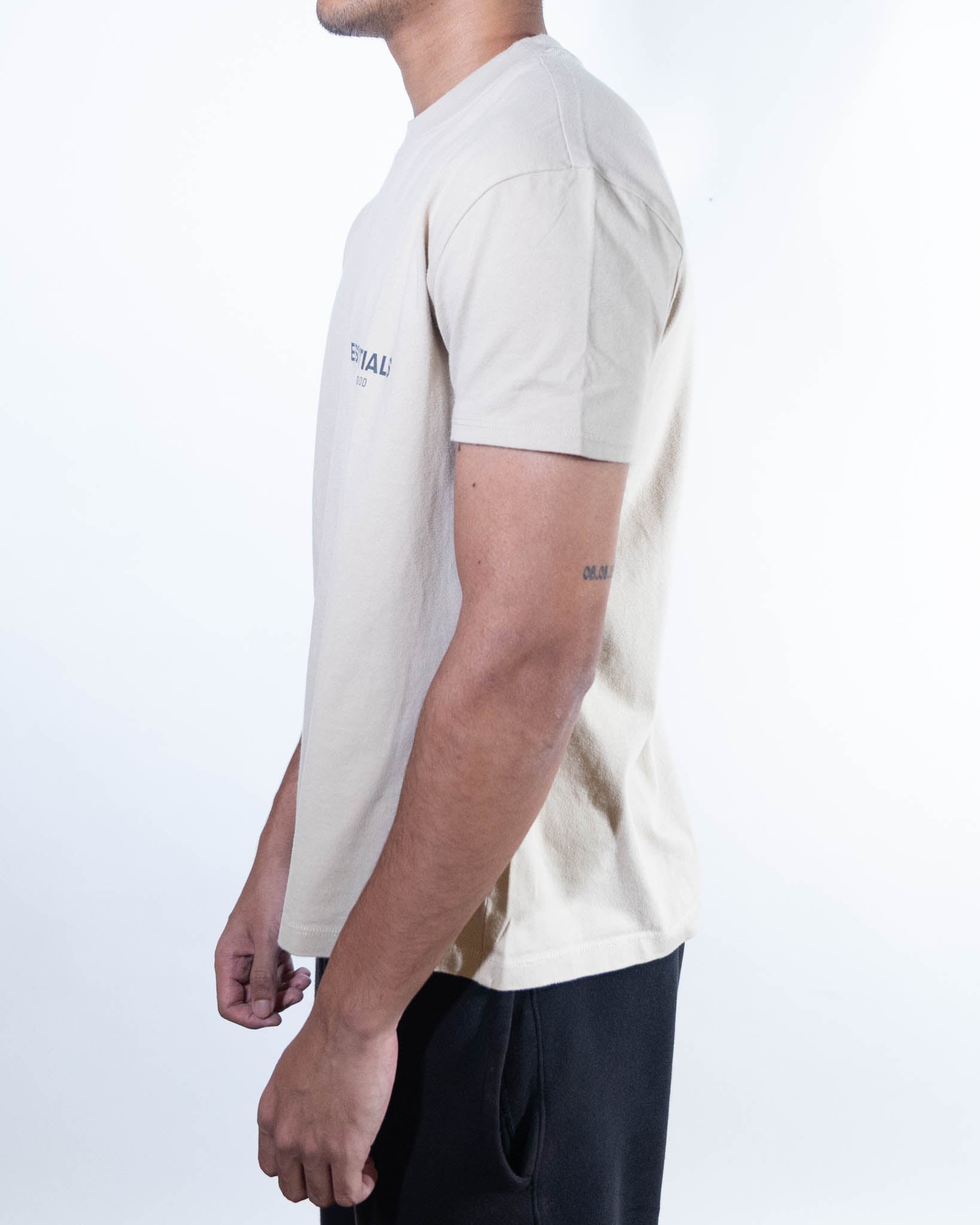 Essentials Reflective Chest Logo T-Shirt - Tan