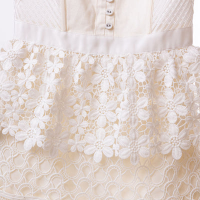 Self-Portrait White Floral Guipure Lace Off-Shoulder Mini Dress