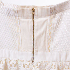 Self-Portrait White Floral Guipure Lace Off-Shoulder Mini Dress