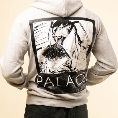 Palace Graphic Chip Hoodie - Grey