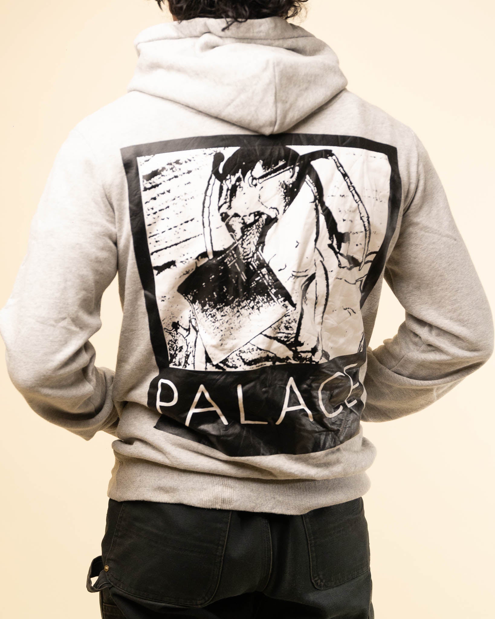 Palace Graphic Chip Hoodie - Grey