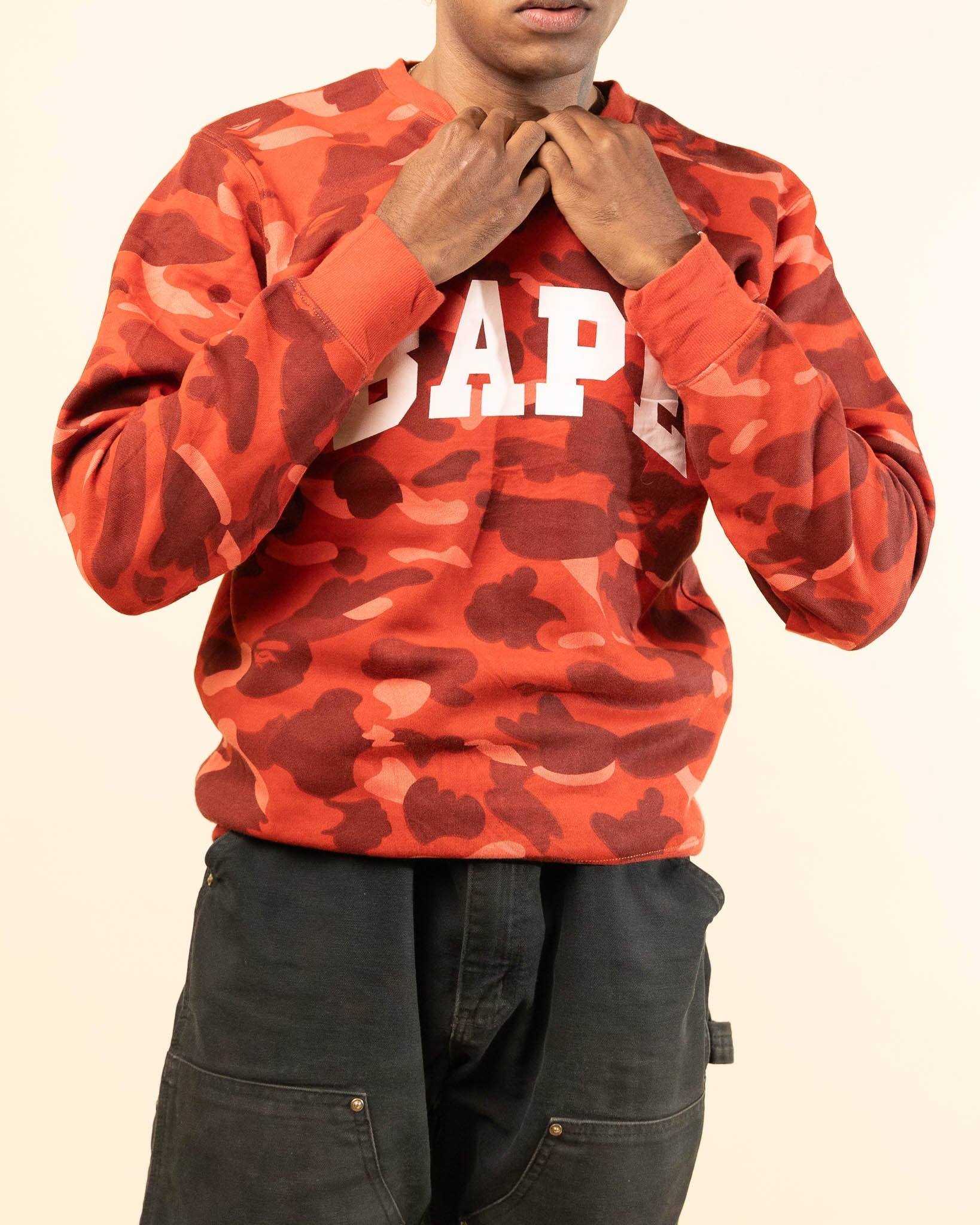 Bape Red Camo Crewneck