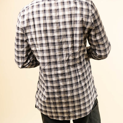 Dolce & Gabbana Gold Grey Checkered Shirt