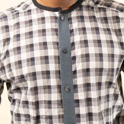 Dolce & Gabbana Gold Grey Checkered Shirt