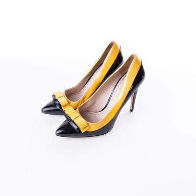 Miu Miu Patent Leather Heels - Yellow & Black