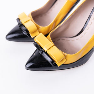 Miu Miu Patent Leather Heels - Yellow & Black
