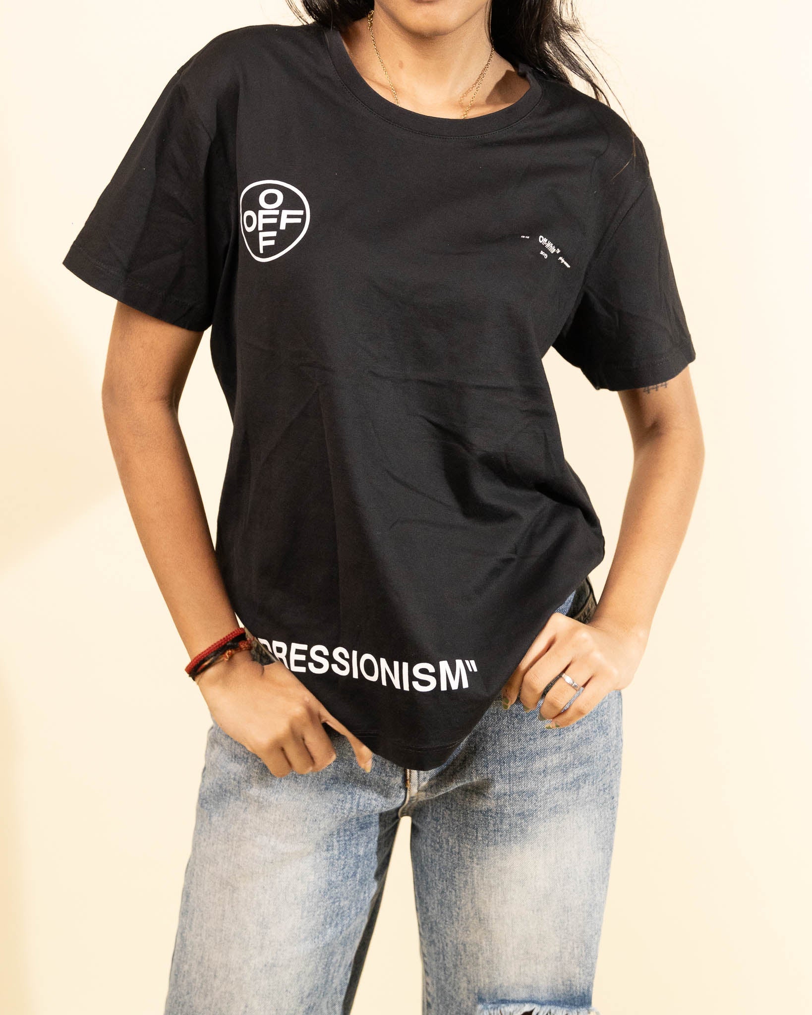 Off-White Stencil Black Fuchsia Oversized T-Shirt