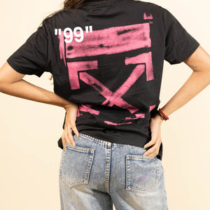 Off-White Stencil Black Fuchsia Oversized T-Shirt