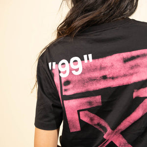 Off-White Stencil Black Fuchsia Oversized T-Shirt
