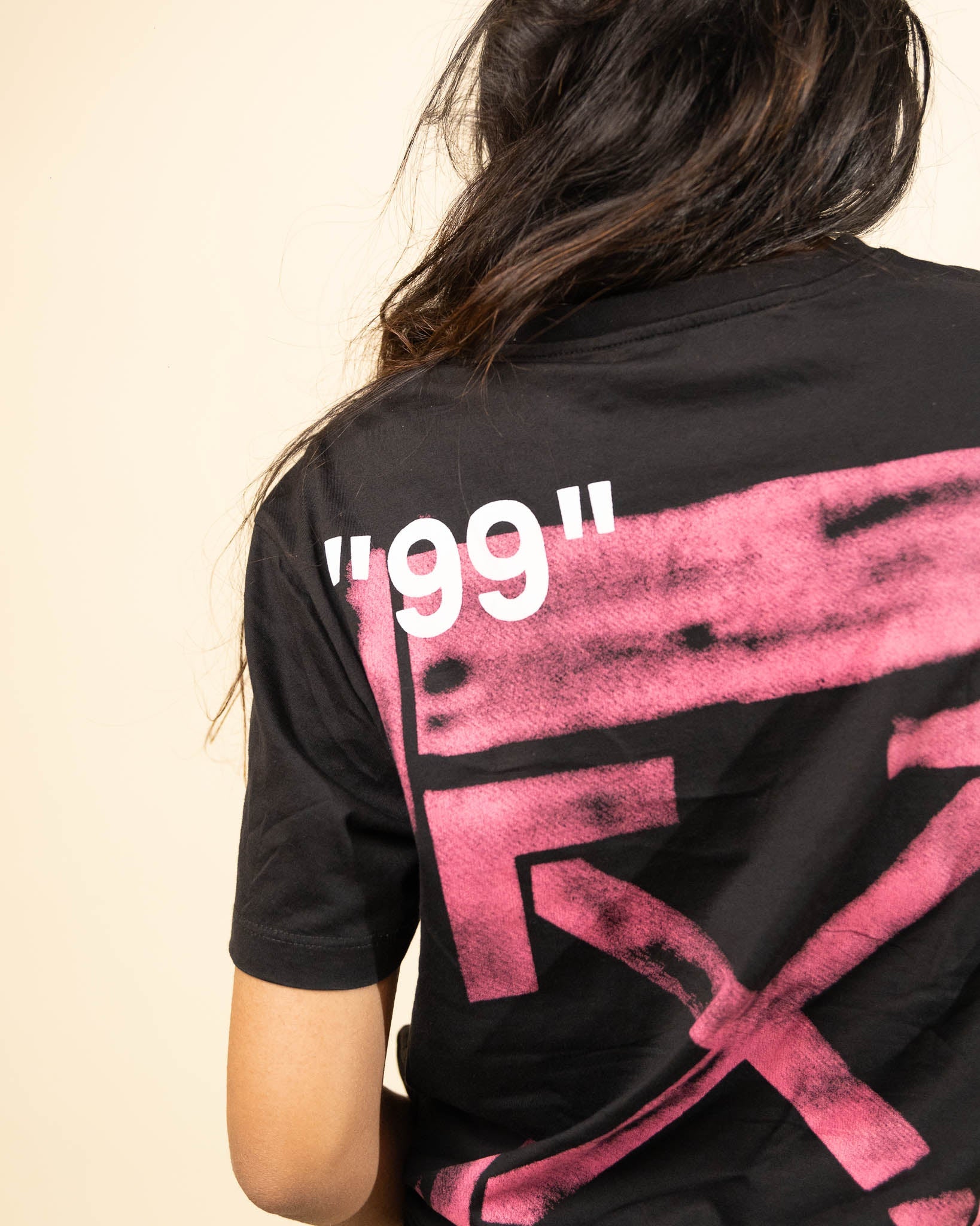 Off-White Stencil Black Fuchsia Oversized T-Shirt