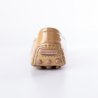Louis Vuitton Beige Patent Leather Oxford Ballet Flats