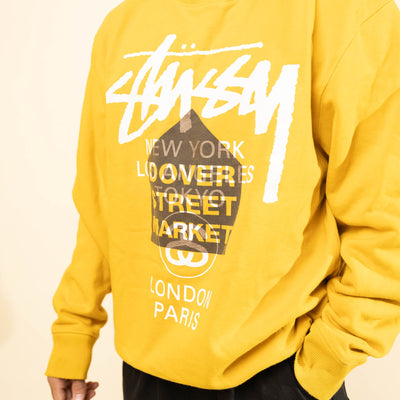 Stussy DSM World Tour Crewneck Yellow