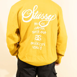 Stussy DSM World Tour Crewneck Yellow