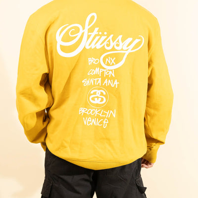 Stussy DSM World Tour Crewneck Yellow