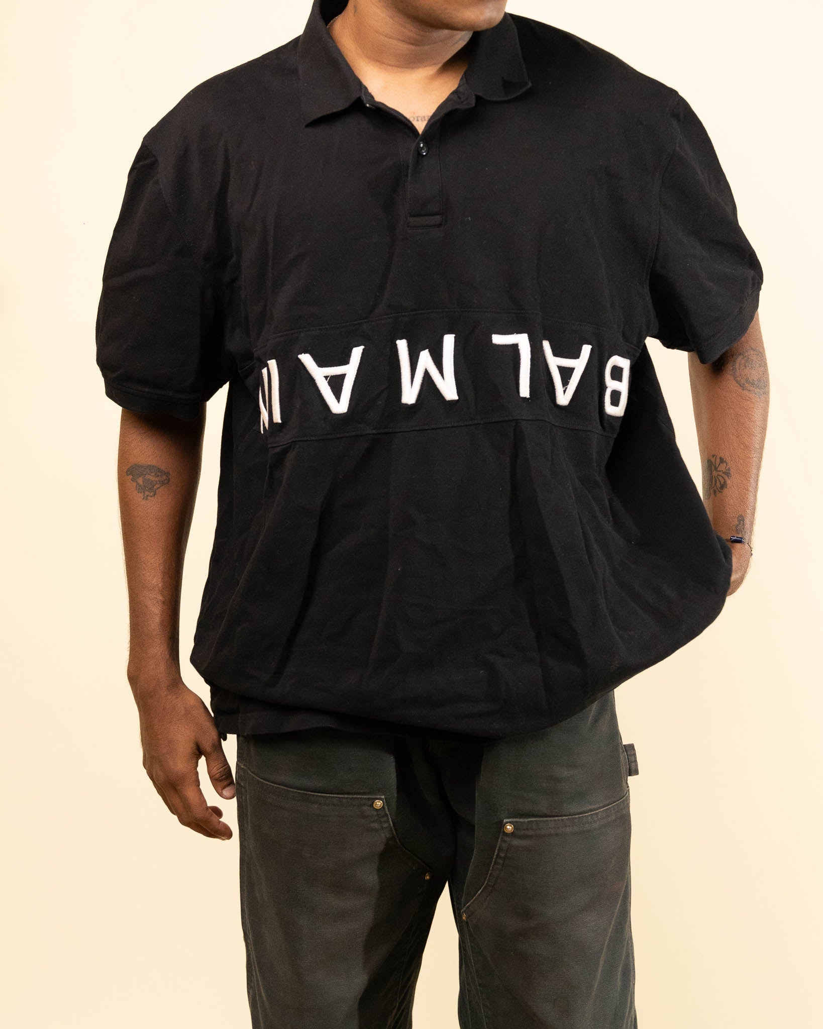 Balmain Embroidered Polo T-Shirt