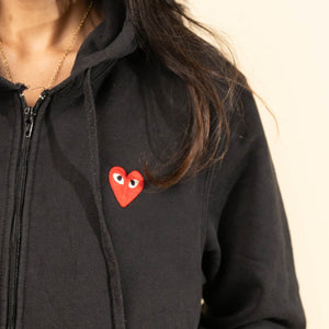 CDG Play Heart Zip-up Hoodie
