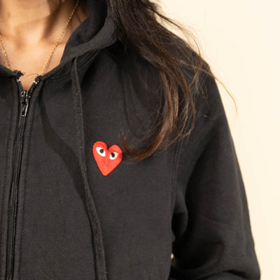 CDG Play Heart Zip-up Hoodie