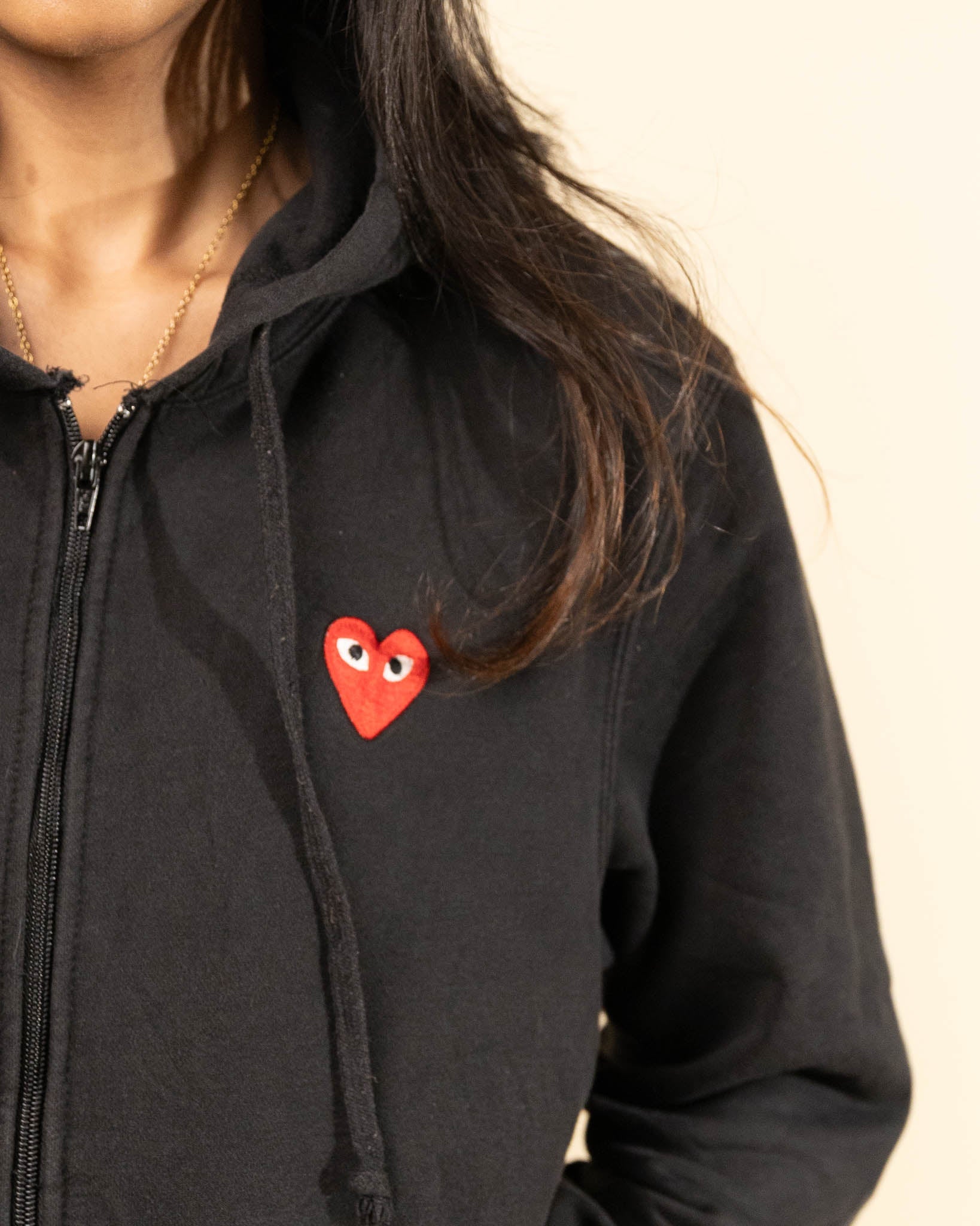 CDG Play Heart Zip-up Hoodie