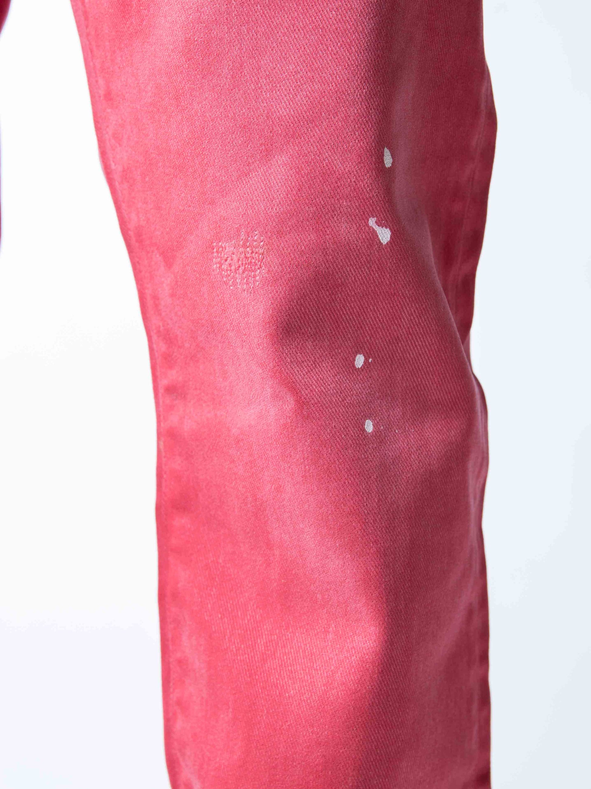 PRPS Demon Distressed Red Slim Straight Jeans