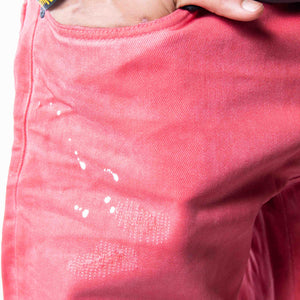 PRPS Demon Distressed Red Slim Straight Jeans