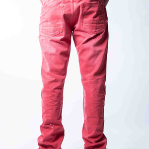 PRPS Demon Distressed Red Slim Straight Jeans