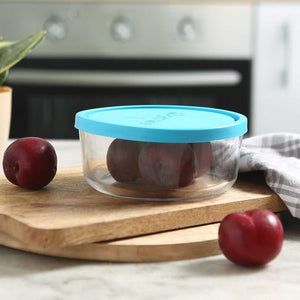 Bormioli Frigoverre 2 Pcs  Round Glass Container.