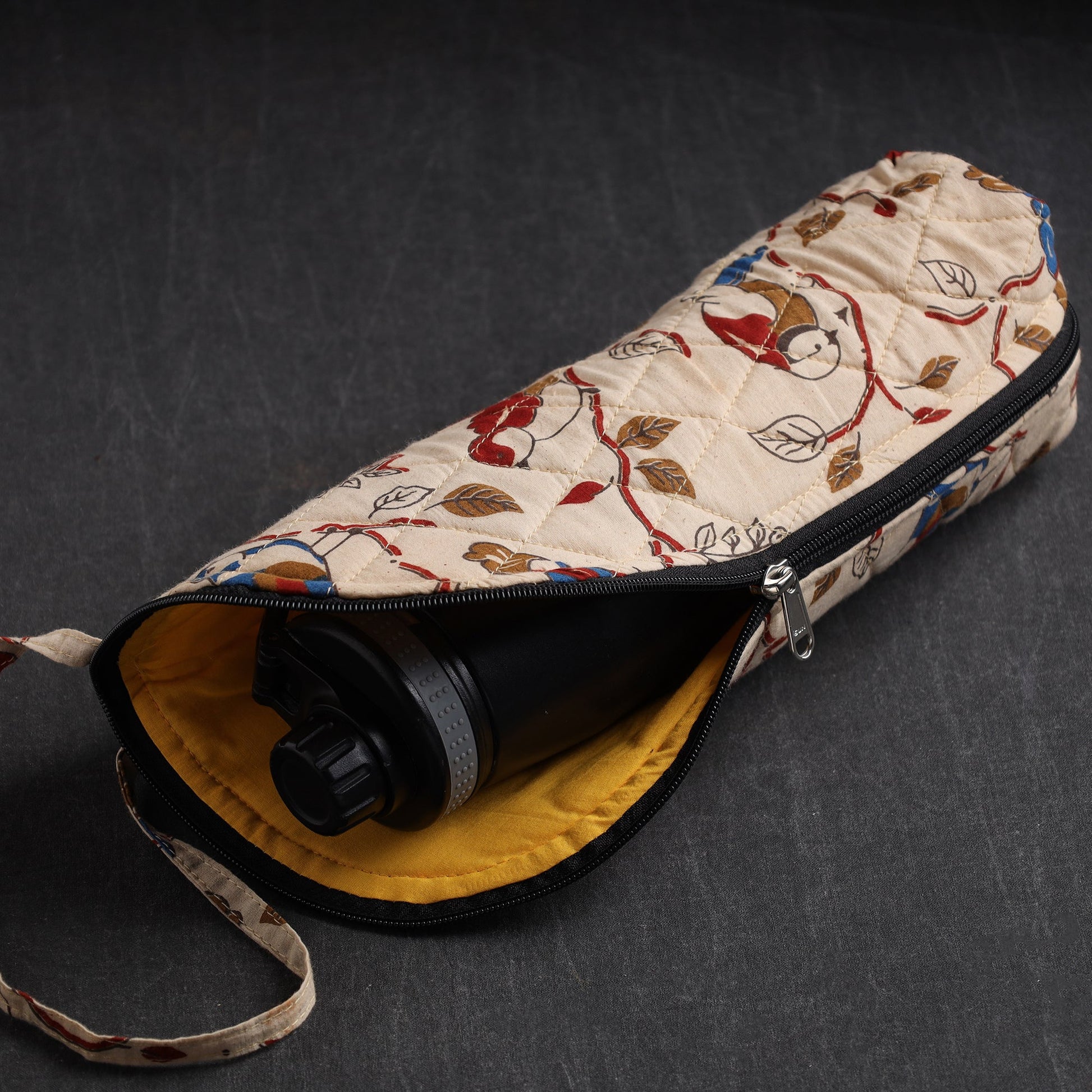 Beige - Handmade Cotton 1L Water Bottle Cover 10